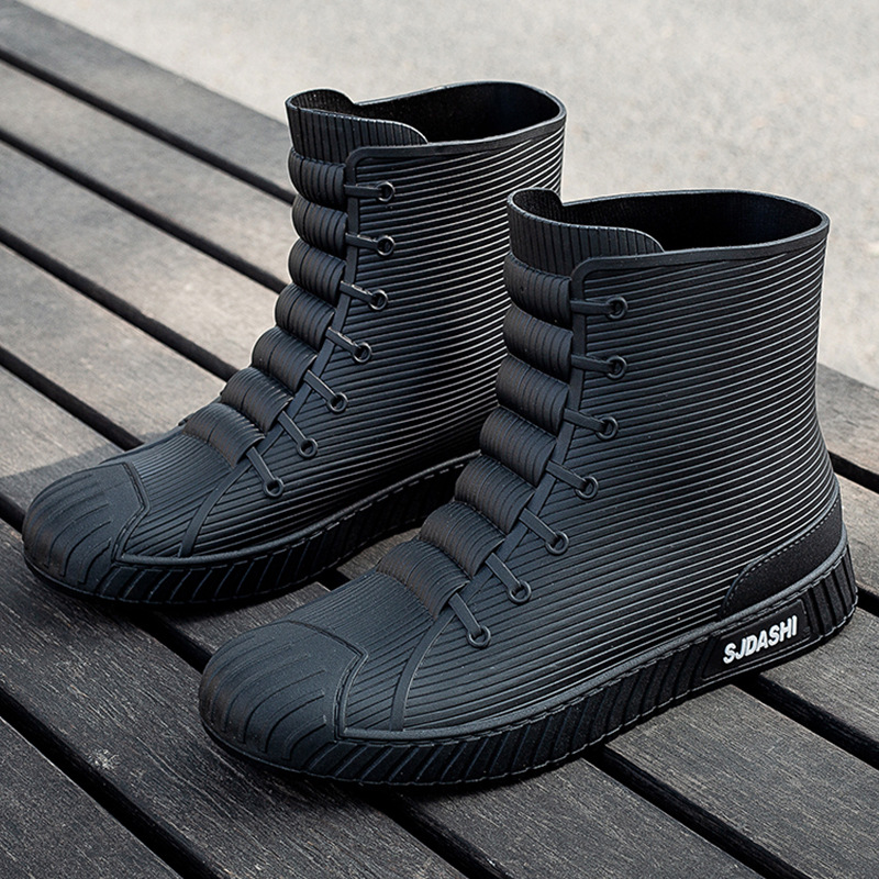 Men's Short Ankle Waterproof Rain Boots with Non-Slip Rubber, 2023 Fashion Trend, Rain Shoes for Couples, Summer, Wholesale