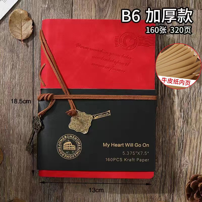 复古麻布手账本空白牛皮纸做旧毛边手帐本diy手工笔记本加厚本子|undefined