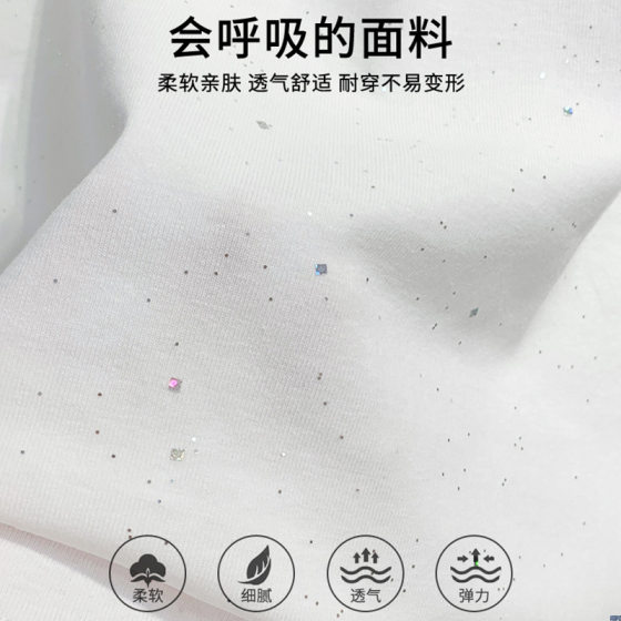 Heavy Industry Hot Drilling Short-sleeved T-shirt Women's 2025 New Basic Round Neck All-match T-shirt Slim-fit Women's Spring Top