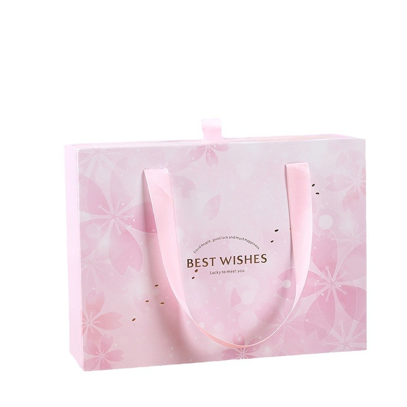 Caja de regalo rosa del día de San Valentín Caja de embalaje tipo cajón Caja de regalo de cumpleaños de pareja de bronceado rosa grande y pequeña