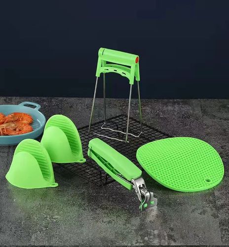 Thickened stainless steel plate clamp, plate lifter, bowl, anti-scalding gloves, insulation pad, kitchen gadgets, anti-scalding clip set
