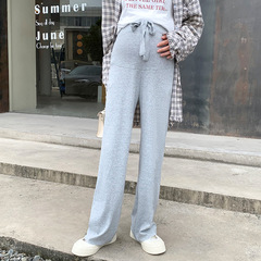 Fall Outerwear Loose Drawstring Casual Pants for Pregnant Women | Spring/Fall Thin-Style Wide-Legged Trousers for Autumn/Winter