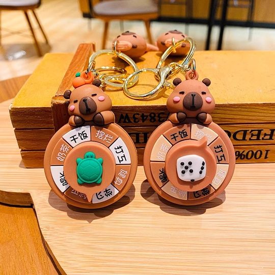[Newcomers Enjoy Kabi Bala 0.2 Only] Turntable Keychain Cute Cartoon Schoolbag Pendant Car Key Chain