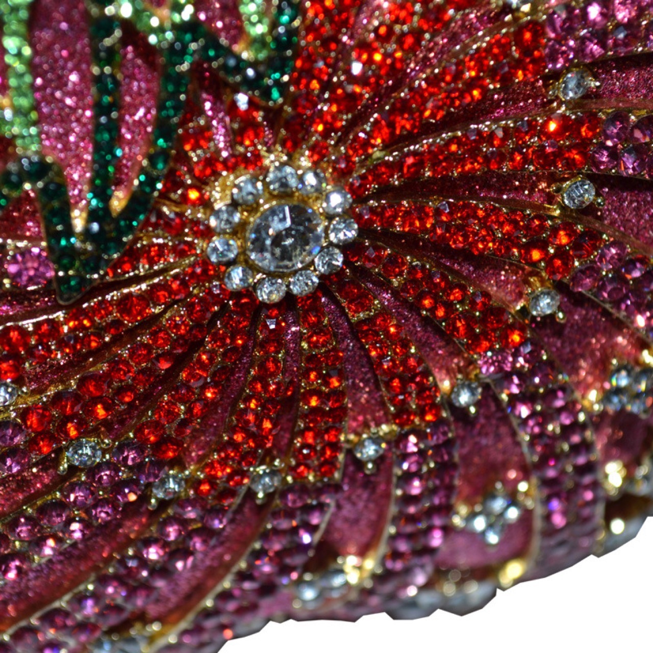 Manzana forma de diamantes bolsas de cena hojas huecas bolsas de joyas metálicas europeas y americanas vestido de fiesta bolsas de mano bolsas de mujer