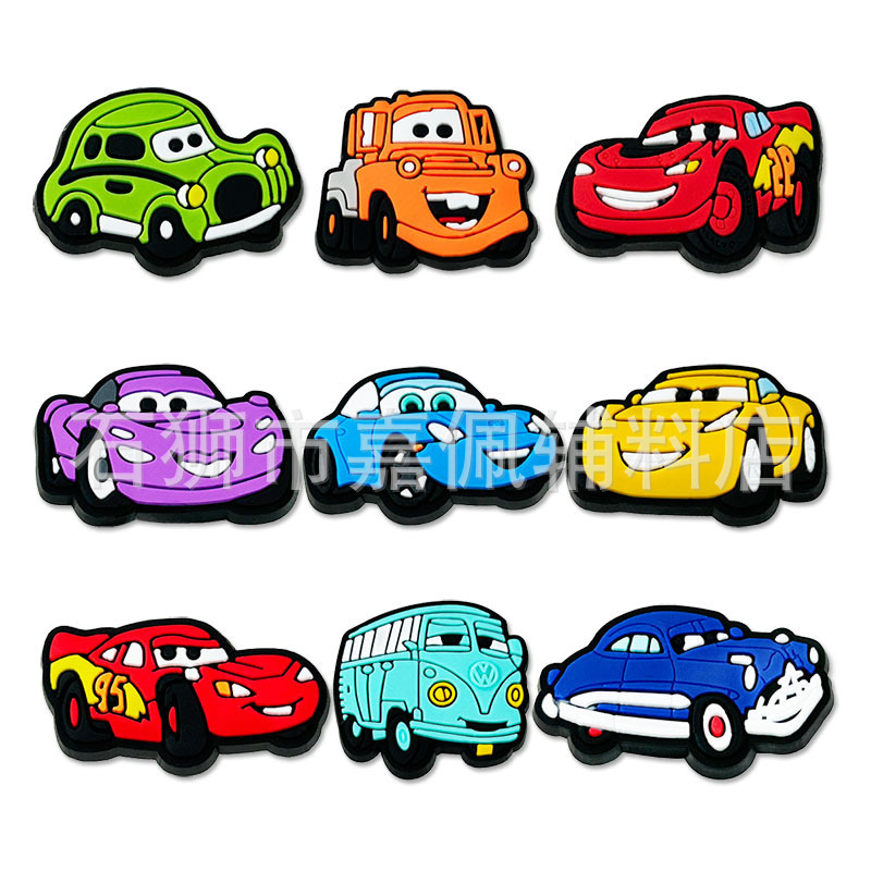 Lightning McQueen shoes flower hole shoes shoes flower jibbitz cartoon hole shoes accessories pvc soft rubber shoe buckle shoe accessories