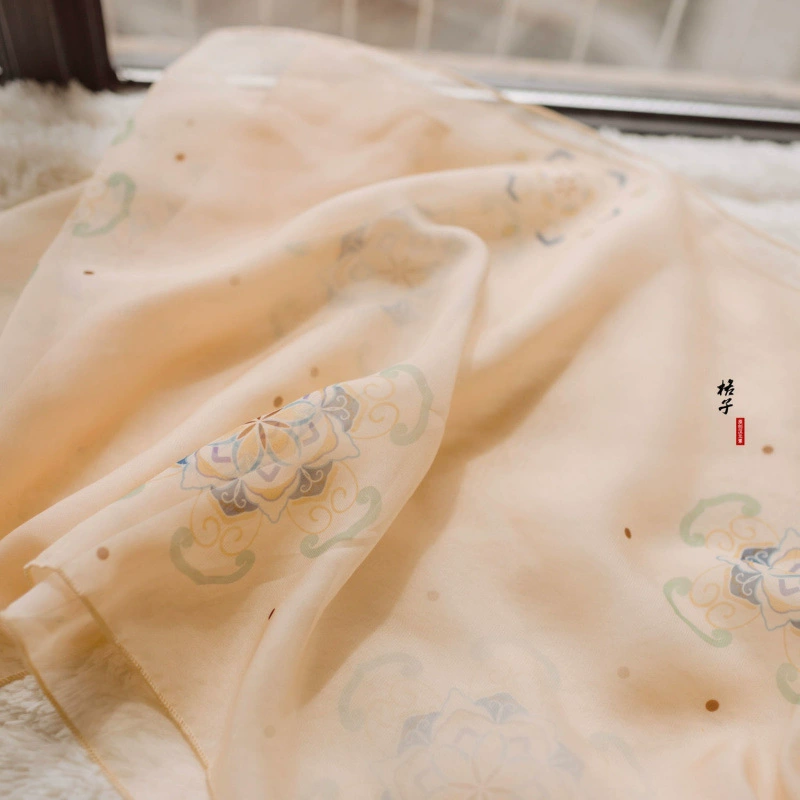 Женская шаль Hanfu с принтом в стиле Тан, струящаяся лента в эфирном китайском стиле, аксессуар в древнем стиле, юбка Hezi универсального цвета.