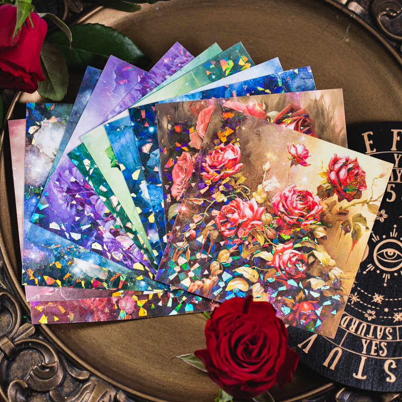 Un día hermoso conchas pegatinas de luz diosa de la noche cristal de hielo cuentas de mano decoración pegatinas de material de niña papel material paquete