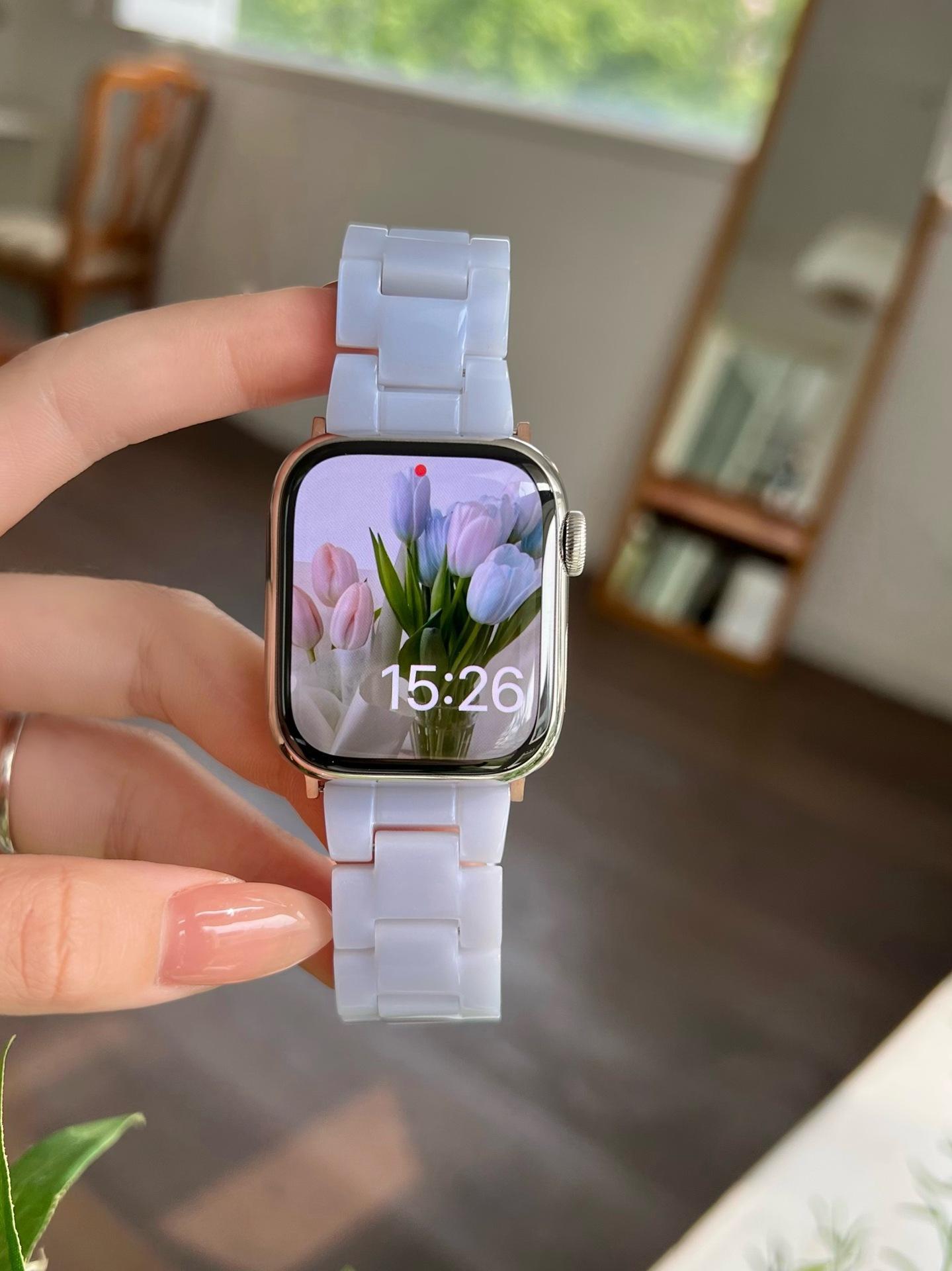 La nueva correa de manzana de resina ligera de primavera y verano es adecuada para applewatch 10a generación 987654SE para hombres y mujeres