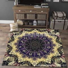 跨境星座水晶絨地毯臥室房間床邊毯塔羅牌墊星空主題客廳茶几地毯