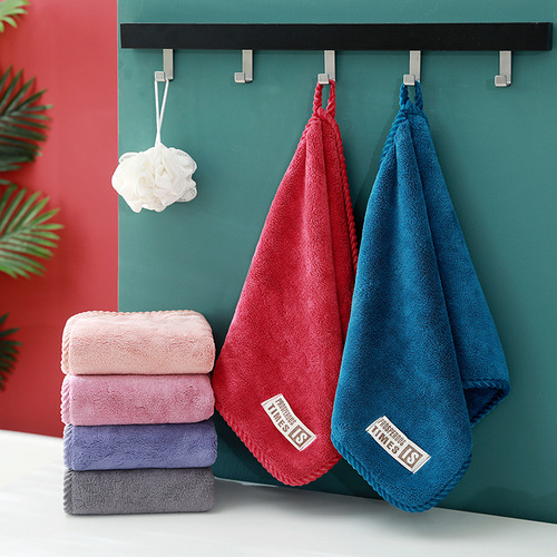 Coral velvet towel Thickened water-absorbent quick-drying beauty salon dry hair towel hand towel group purchase gift factory wholesale