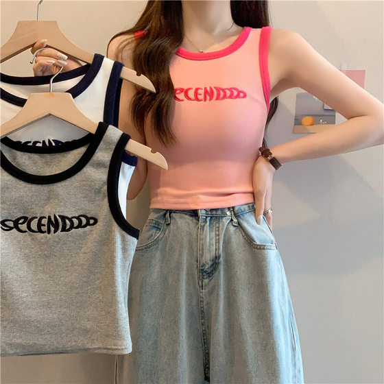 Camisole Women's Inner Vest 2024 Summer Short Navel-exposed Stylist Slim-fit Hot Girl Outer Wear Sleeveless Student's Top Trendy