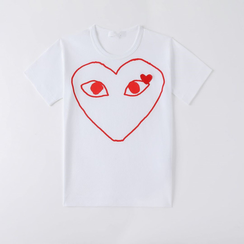 Japanese Chuanjiu Chao brand Cotton short sleeve printed lines embroidered love T-shirt Baoling lovers a generation of CDG
