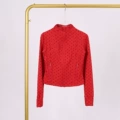 Army green cropped jacket with limited edition red polka dot detail