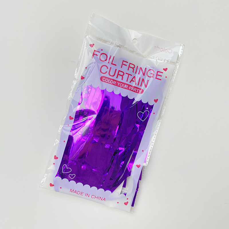 Cortina de seda de lluvia brillante transfronteriza decoración de la atmósfera de fondo de la fiesta de cumpleaños 1 * 2 metros cortina de seda de lluvia al por mayor