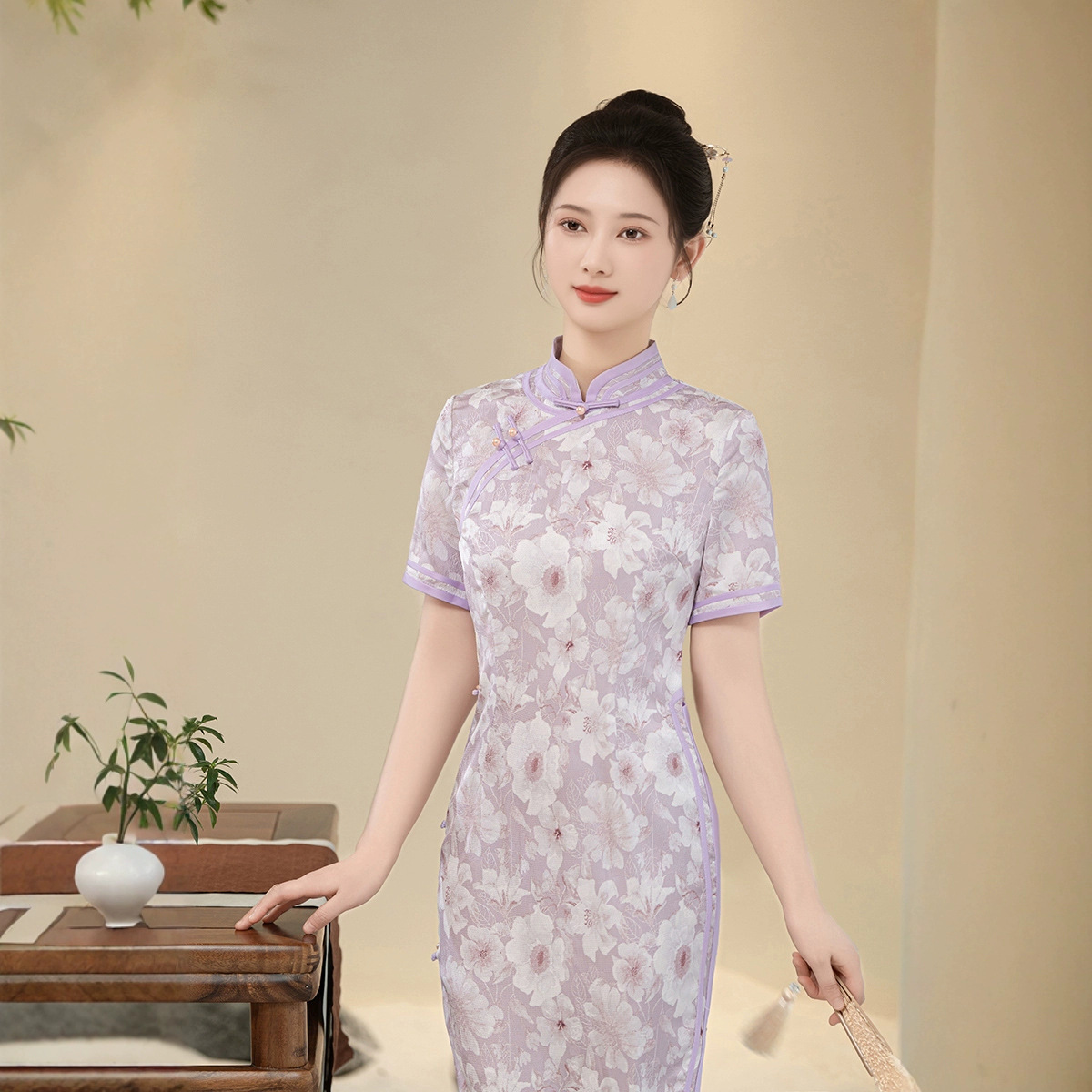 2026 Spring and Summer New Acetate Bubble Jacquard Long Dress for Girls, Suitable for Daily Wear and Birthday Parties, Can Be Worn as a Qipao Dress