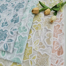 工厂现货2024秋冬新款高档丝绒布激光镂空牛奶丝水溶刺绣蕾丝面料