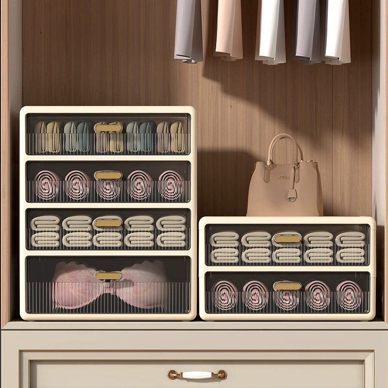 Underwear, tights, socks, plastic storage box, three in one
