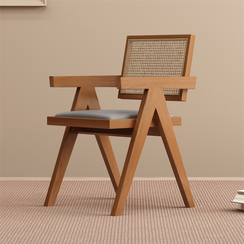 Sillas de caña sillas de cama, sillas de espessado, sillas de respaldo nórdicas japonesas, sillas de balcón, sillas de mesa de comedor de madera maciza