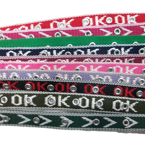 Factory direct sales aluminum air eye canvas belt students and teenagers woven belt processing and production of belts for women with many patterns