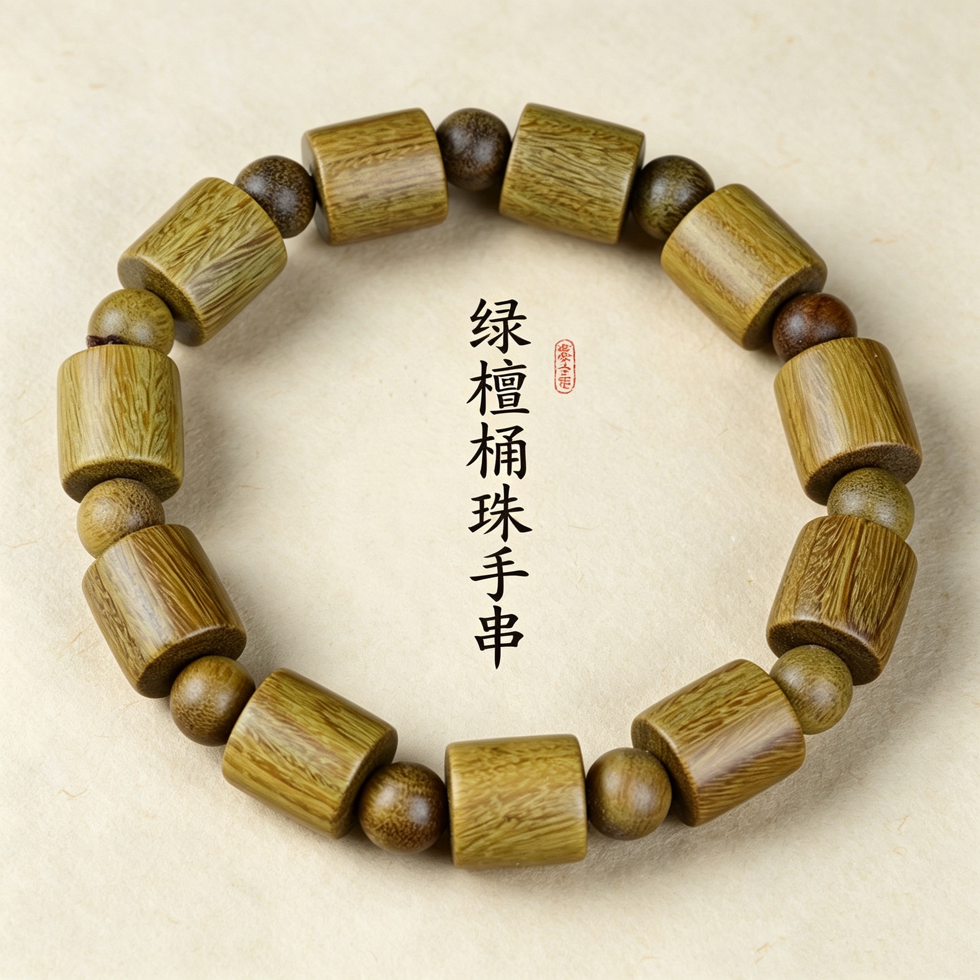 12mm绿檀桶珠隔珠款 / 标准