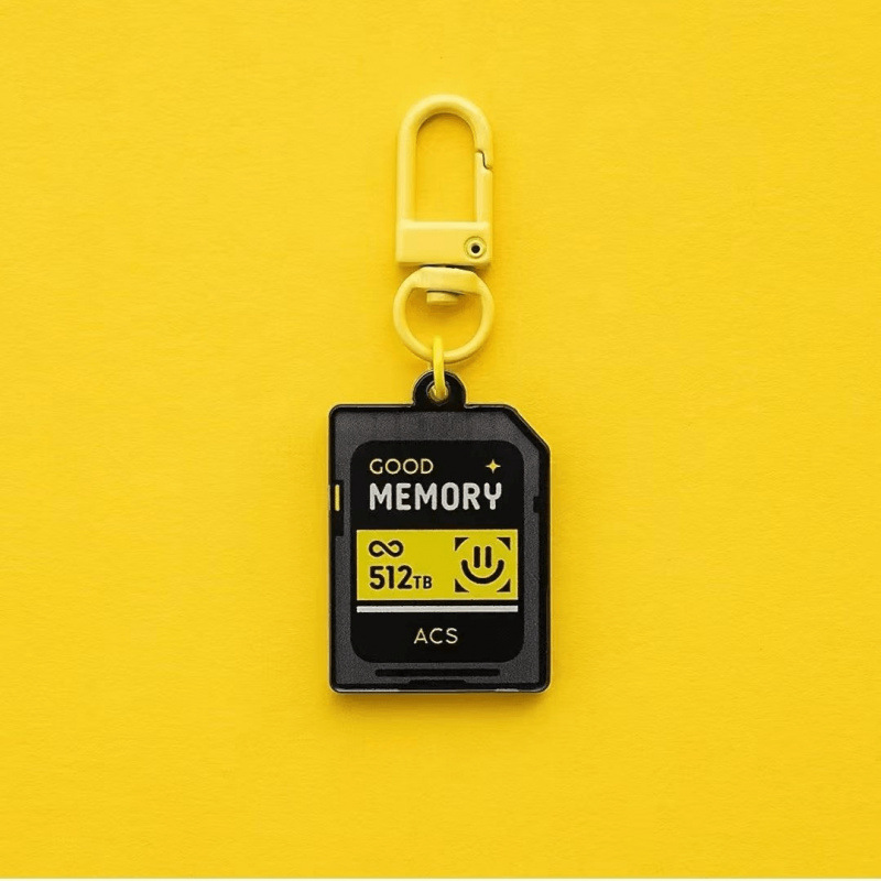 Creative Heartbeat Memory Card Keychain For Bag Pendant Gift_voghion.com