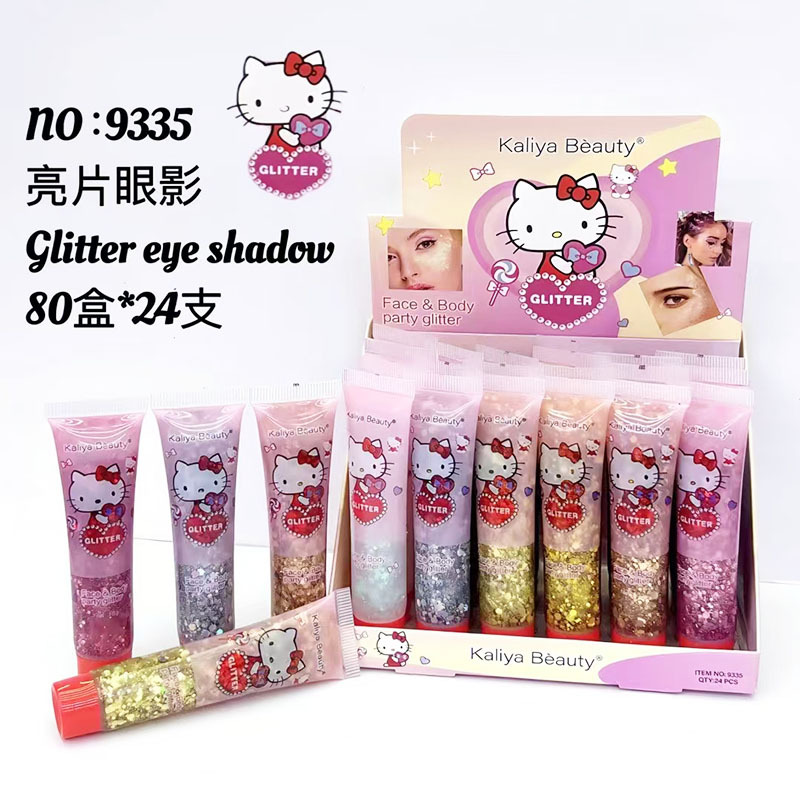 Nueva Sombra de Ojos Líquida Brillante de 6 Colores Ultra Brillantes para Cuerpo y Rostro, Gel Brillante de la Serie Sanrio