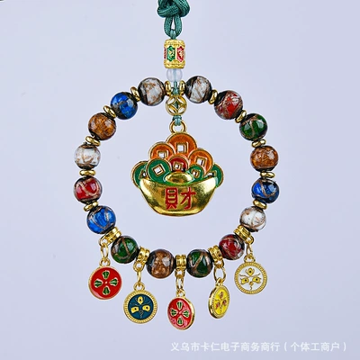 God of Wealth Incense Ash | Car hanging - lucky-gold-treasure-ash-glazed-car-hanger