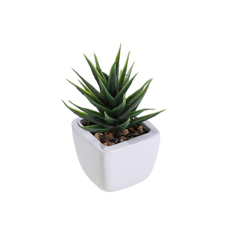 Simulación transfronteriza de porcelana floc de macetas pequeñas macetas verdes de mesa decoración ornamentos artesanías bonsai spot directo