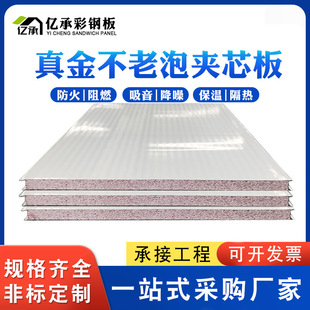 Fireproof Composite Computer Room Panels with Non-Aging Foam Core, Factory Partition Dust-Free Workshop Partition Walls with Non-Aging Foam Real Gold Panels