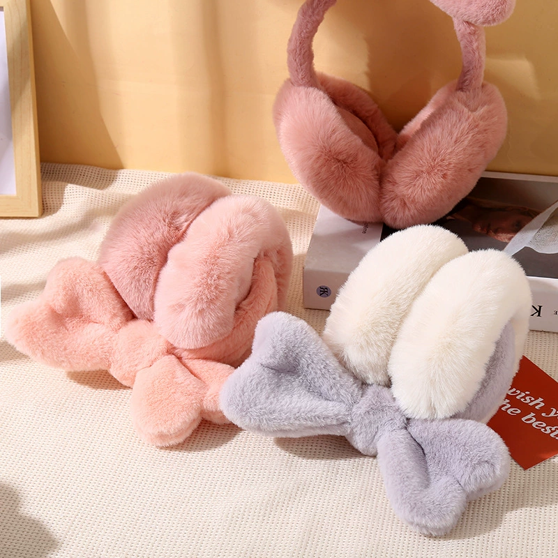 Теплые милые наушники с бантиком для учеников начальной школы, earmuffs, корейский стиль, защита ушей