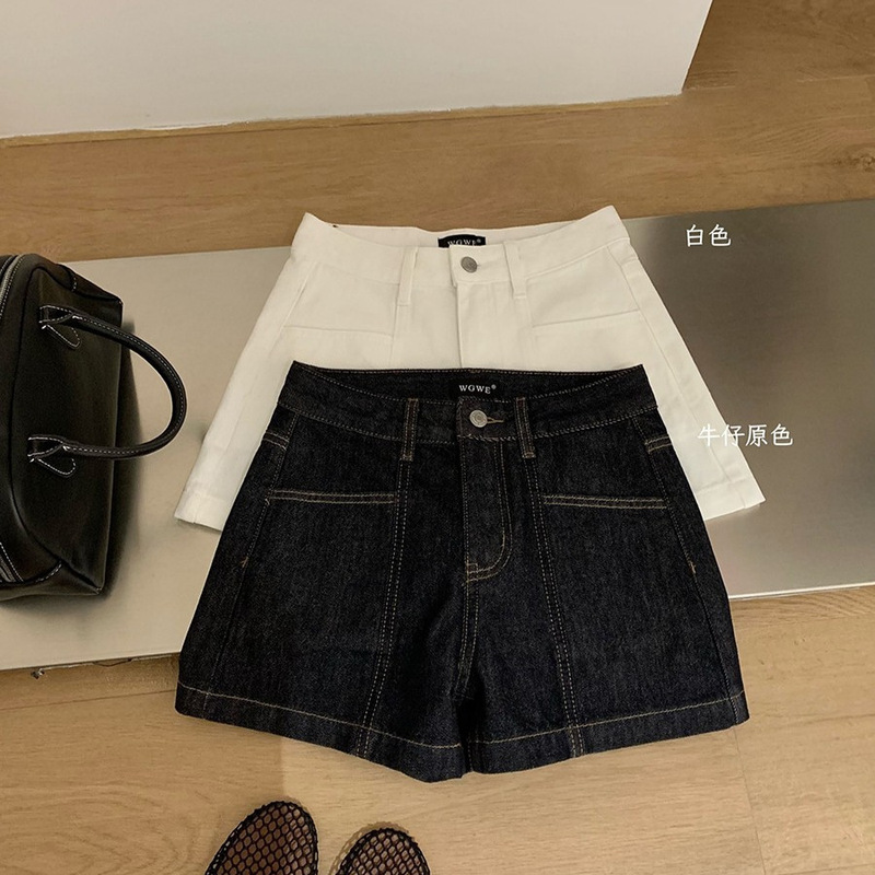 Wgwe Summer Korean-Style Fashionable Versatile Casual A-Line Shorts Loose Slimming Elegant Age-Reducing Denim Hot Pants W9091 Wgwe Summer Korean-Style Fashionable Versatile Casual A-Line Shorts Loose Slimming Elegant Age-Reducing Denim Hot Pants W9091
