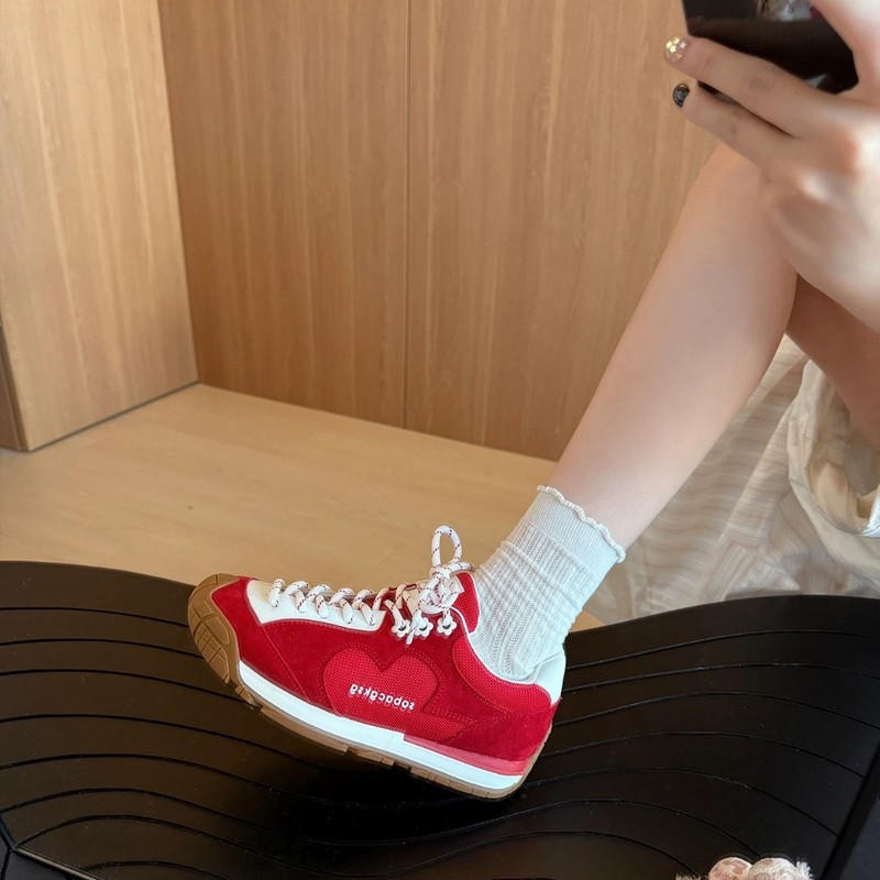 厚底增高小花流浪鞋女复古阿甘德训鞋新款透气软底休闲运动慢跑鞋|undefined