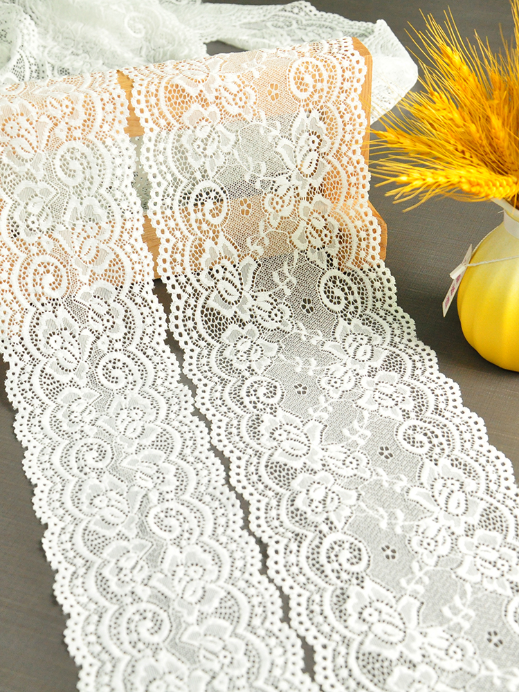 本白色弹力蕾丝镂空花边diy手工衣服裙摆边加长抹胸内衣装饰辅料