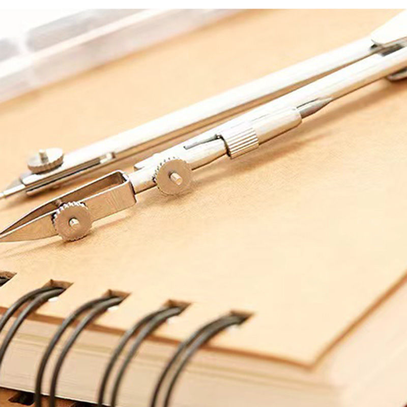 Compasas metálicas profesionales de diseño de dibujo para estudiantes papelería herramientas de dibujo con recarga de boca de pato conjunto de stock al por mayor