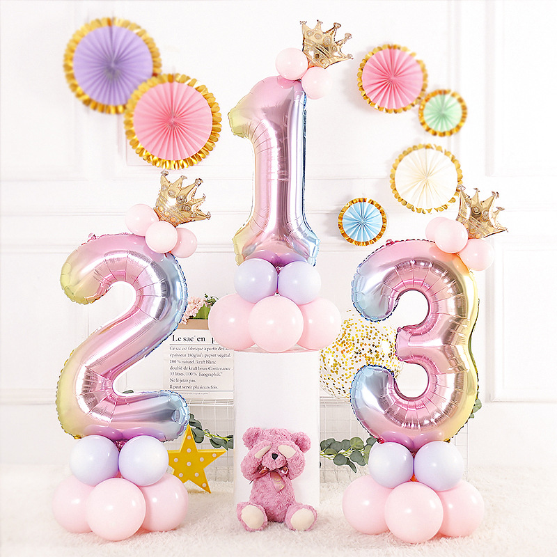 美版32寸數字氣球生日派對氣氛裝飾數字鋁膜氣球滿月喜慶廠家批發