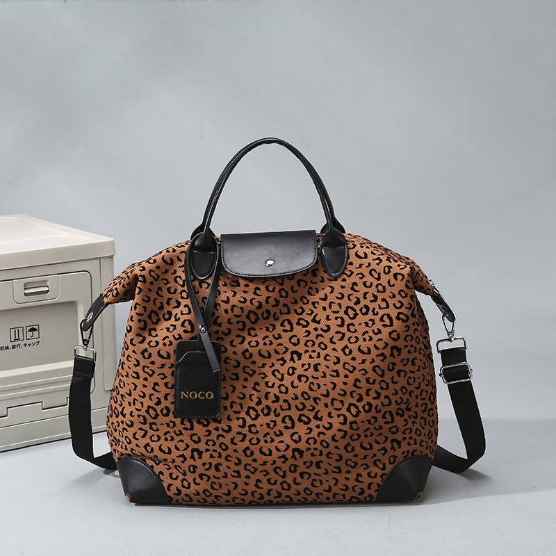Bolsa de viaje de leopardo transfronterizo, bolsa de yoga, bolsa deportiva de ocio de gran capacidad para mujeres, bolsa de musculación de moda europea y americana.