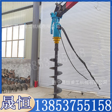 液压树坑钻孔机 动力头房屋地基树坑液压钻打桩 光伏挖机改钻孔机