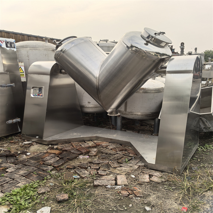 二手V型不锈钢混合机 内部带强制搅拌 混合搅拌均匀 意达设备