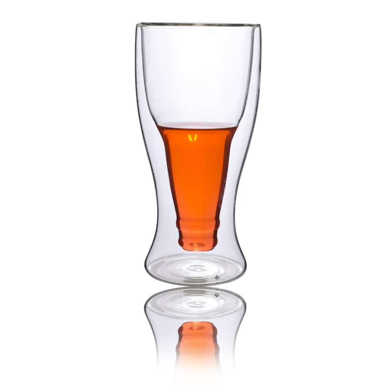 Vidrio de borosilicato para el hogar taza de agua con aislamiento de doble capa taza de agua fría cerveza taza de hielo taza de cerveza vaso de whisky