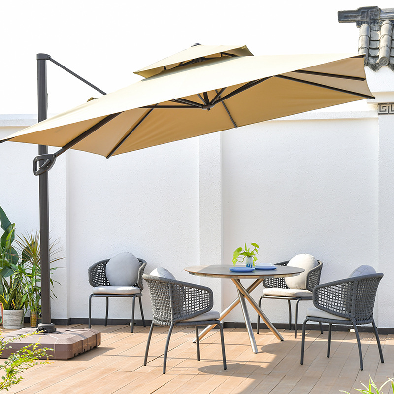 Al Aire Libre ratán Silla de ratán ocio mesa al aire libre y silla de tres piezas patio jardín Hotel balcón impermeable protección solar combinación