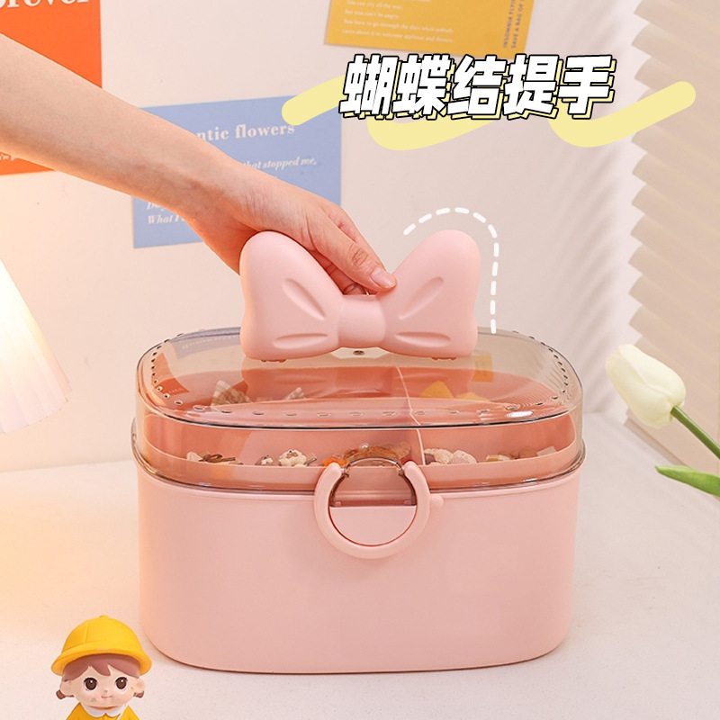 Caja de almacenamiento de accesorios para el cabello para niños Caja de joyería de banda de goma de horquilla para niños cosméticos tocador cabeza caja de almacenamiento de cuerda