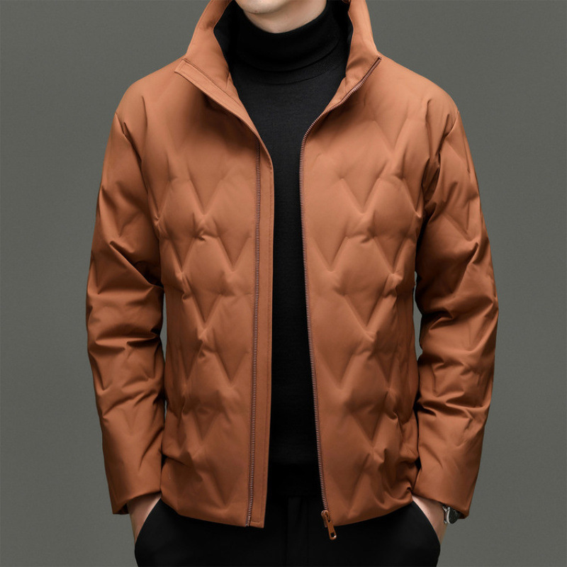 Men's Short 90% White Duck down Thickened down Jacket 2025 Winter New Fashion Stand Collar Puffer Jacket Trendy