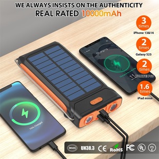 Amazon cross-border Solar portable mobile power bank quick charge 10000mah Power Bank