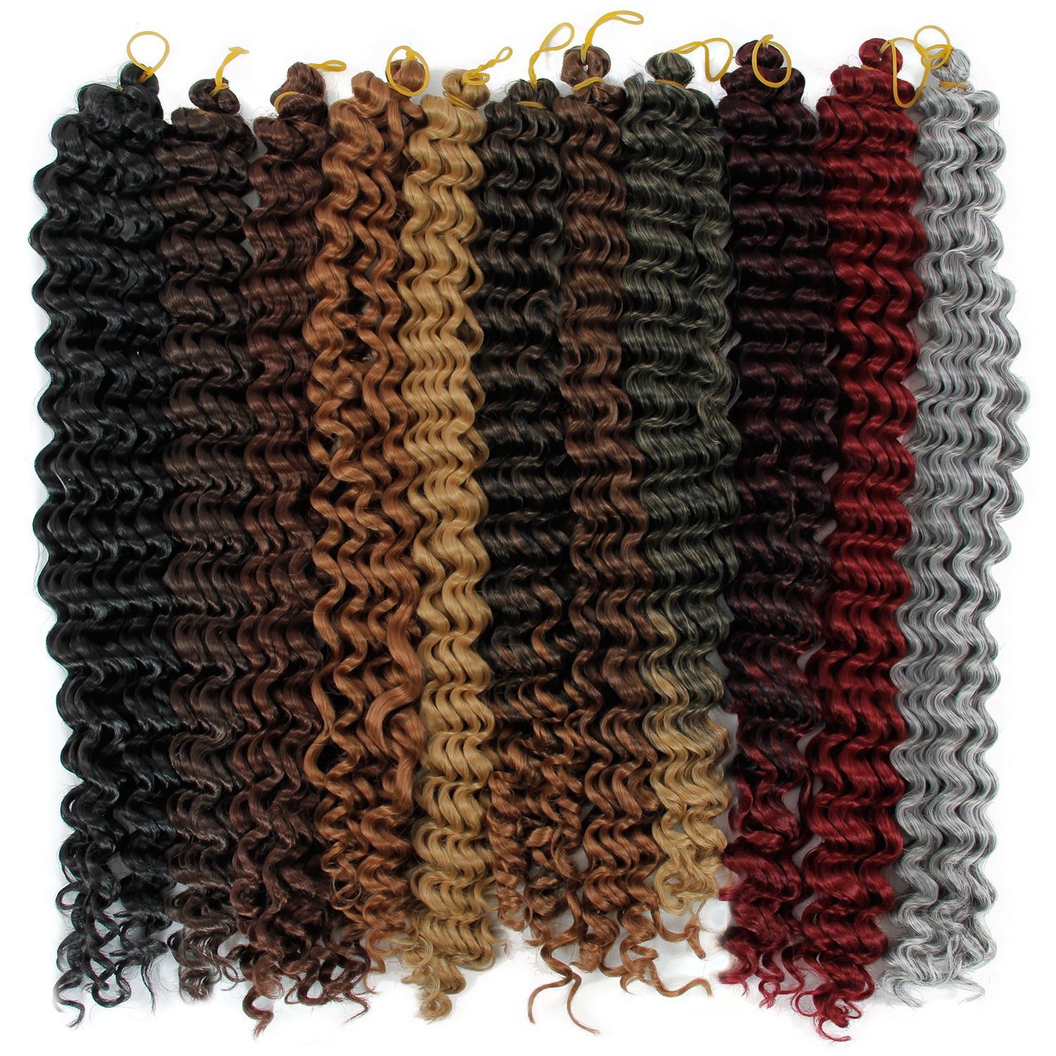 Extensión de Cabello Trenzado Crochet de Seda Doméstica Onda Profunda para Trenzado Crochet