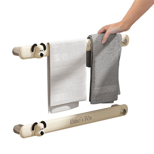 Punch-free towel rack & towel bar for bathroom, toilet, and shower—also doubles as a slippers organizer and wall-mounted storage shelf.