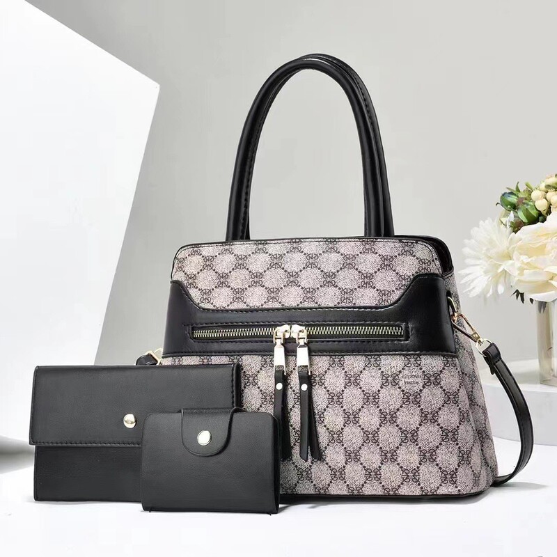20241 Cross-border Foreign Trade Three-piece Large-capacity Cross-border Fashion New European and American Color Contrast Shoulder Crossbody Handbag 20241 Cross-border Foreign Trade Three-piece Large-capacity Cross-border Fashion New European and American Color Contrast Shoulder Crossbody Handbag