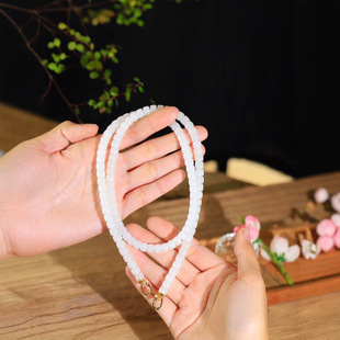 Jin Yutang Xinjiang Hetian Jade Boutique White Jade Necklace Simple and Unpretendant, Far and Simple, Human Heart Realm Far from Epoch