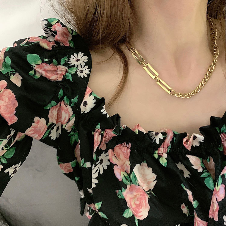 Fashion Solid Color Titanium Steel Patchwork Bracelets Necklace 1 Piece