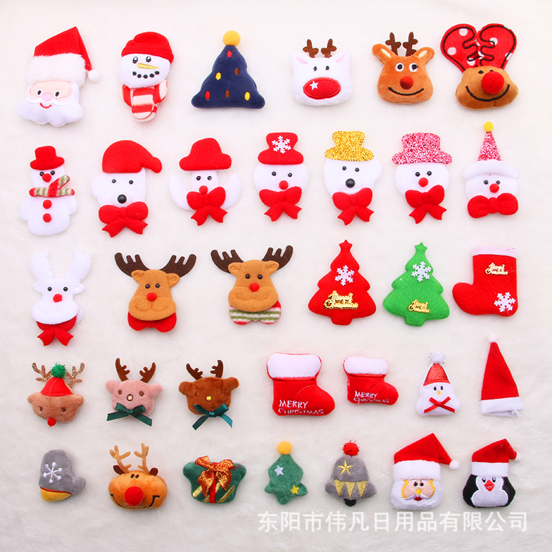 创意圣诞雪人LED彩灯装饰麋鹿挂件圣诞老人发箍发夹辅料配饰批发