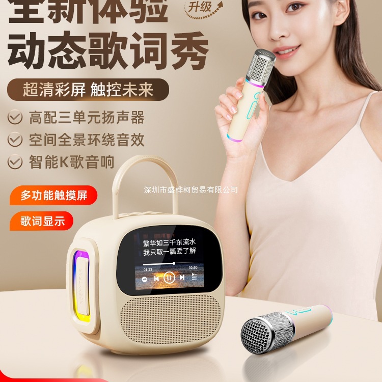 /Microphone Audio Integrated Microphone Home Kidsren's Karaoke Singing Family Ktv Bluetooth Speaker